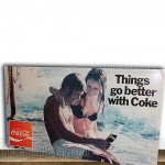 Coca Cola Advertising Poster Couple Beach Summer
