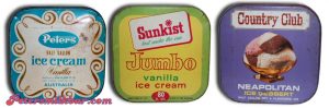 Various Vintage Icecream Tins